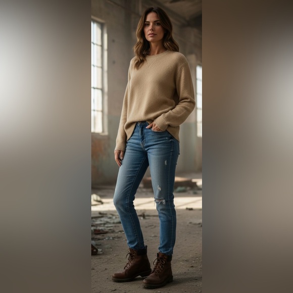 COS Sweater Yak Wool Pullover Crewneck Tan Beige Relaxed Fit Medium - Picture 2 of 9